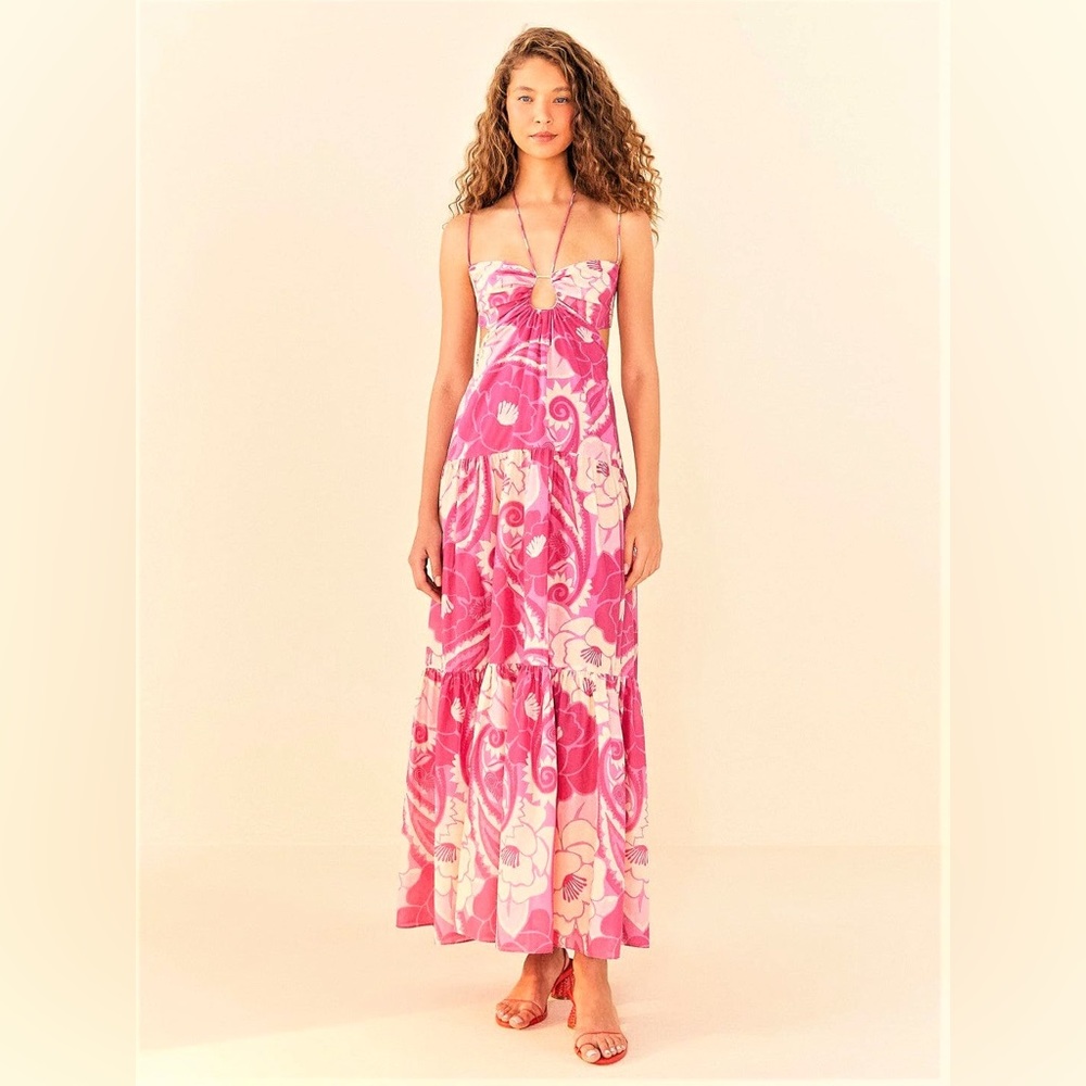 FARM Rio Pink Floral Maxi Dress